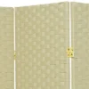 6 Ft. Tall Woven Fiber Room Divider - Cream (5 Panels)