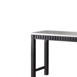 60" Necalli Marble Top Counter Height Dining Set Weathered Espresso - Acme Furniture