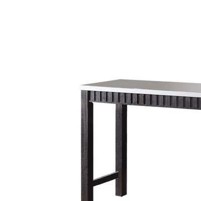 60" Necalli Marble Top Counter Height Dining Set Weathered Espresso - Acme Furniture 1 60" Necalli Marble Top Counter Height Dining Set Weathered Espresso - Acme Furniture