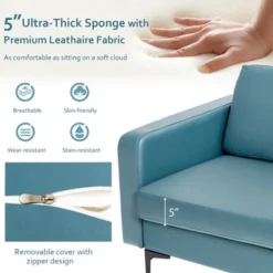 Costway Set Of 2 Leathaire Fabric Accent Armchair Single Sofa W/Side Storage Pocket -Baxton Studio Shop GUEST 4311b6a4 c211 4592 afb8 a1ee1cb01c6f