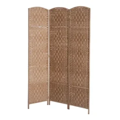 HOMCOM 6' Tall Wicker Weave 3 Panel Room Divider Privacy Screen - Natural -Baxton Studio Shop GUEST 43276678 404a 42fb a1ac 1770f57e722b