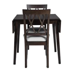 Foldable Dining Table Set For Small Space, 5 Pcs Set Farmhouse Style, Small Kitchen Table Set With Drop Leaf And 4 Dining Upholstered Chairs, Black 22 Foldable Dining Table Set For Small Space, 5 Pcs Set Farmhouse Style, Small Kitchen Table Set With Drop Leaf And 4 Dining Upholstered Chairs, Black -Baxton Studio Shop GUEST 43a3a34a 90e2 4aa7 98f5 664cd71885e0