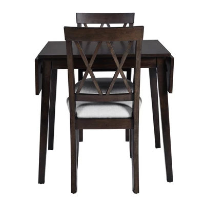 Foldable Dining Table Set For Small Space, 5 Pcs Set Farmhouse Style, Small Kitchen Table Set With Drop Leaf And 4 Dining Upholstered Chairs, Black 8 Foldable Dining Table Set For Small Space, 5 Pcs Set Farmhouse Style, Small Kitchen Table Set With Drop Leaf And 4 Dining Upholstered Chairs, Black - Image 8