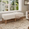 Christopher Knight Home Zarik Modern Rubberwood Linen Upholstered Bench