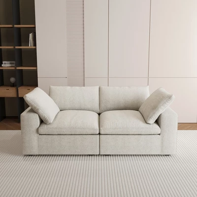 78" Cloud Modular Sectional Sofa With Thick Cushion,Minimalist Lovesofa Convertible Couch Deep Seat Couches For Living Room Sets 15 78" Cloud Modular Sectional Sofa With Thick Cushion,Minimalist Lovesofa Convertible Couch Deep Seat Couches For Living Room Sets - Image 15