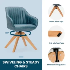 Costway Set Of 2 Swivel Accent Chair Modern Leathaire Armchairs W/ Beech Wood Legs GreyBlueBrown 16 Costway Set Of 2 Swivel Accent Chair Modern Leathaire Armchairs W/ Beech Wood Legs GreyBlueBrown -Baxton Studio Shop GUEST 43e9f68b 79be 4101 9146 2be98fb1344f