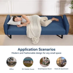 Dyonery 75.8" Linen Fabric Comfy Futon Couch Bed For Living Room 3 Seater Convertible Sleeper Sofa With Adjustable Backrests Modern Folding Loveseat 17 Dyonery 75.8" Linen Fabric Comfy Futon Couch Bed For Living Room 3 Seater Convertible Sleeper Sofa With Adjustable Backrests Modern Folding Loveseat -Baxton Studio Shop GUEST 43fa74aa 2dc2 4978 bb90 e9172d8247d2