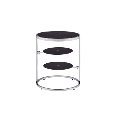 Lynch Side Table Black/Chrome - Acme Furniture 3 Lynch Side Table Black/Chrome - Acme Furniture - Image 3