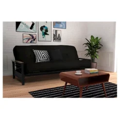 Nadia Metal Futon Frame With Wood Armrest - Room & Joy 7 Nadia Metal Futon Frame With Wood Armrest - Room & Joy -Baxton Studio Shop GUEST 441498eb 0201 414f b0c9 8e58559a746c
