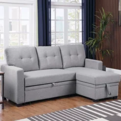 TIRAMISUBEST Linen Upholstered Sectional Sofa With Storage Chaise – Modern Gray Tufted Design For Compact To Medium Spaces-6 Color -Baxton Studio Shop GUEST 445275fa c5ed 43f8 9f93 8a89c1bd9464