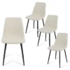 Bingo Dining Chairs Set Of 4,Upholstered Dining Chair With Stainless Steel Metal Legs-Maison Boucle