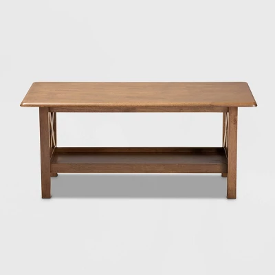 Reese Rectangular Wood Coffee Table Brown - Baxton Studio 1 Reese Rectangular Wood Coffee Table Brown - Baxton Studio