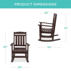 Best Choice Products All-Weather Rocking Chair, Indoor Outdoor HDPE Porch Rocker W/ 300lb Weight Capacity -Baxton Studio Shop GUEST 44ffed91 4d27 40a3 a098 858c51ad05cf