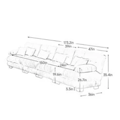 Christopher Knight Home Tony Modular 4-Seater Chenille Upholstery 173.2" Sectional Sofa With Deep Seating -Baxton Studio Shop GUEST 451aeebd 45f3 4735 b28b 53dcc176f363