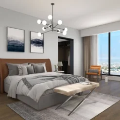 Contemporary Stainless Steel Cowhide X-Bench Beige - Olivia & May -Baxton Studio Shop GUEST 4524ca27 cd07 4e89 875b a6b09de33b6c