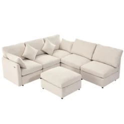 U-Shaped Sectional Sofa Couch, L-Shaped Sofa With A Movable Ottoman And Two USB Ports For Living Room - ModernLuxe 20 U-Shaped Sectional Sofa Couch, L-Shaped Sofa With A Movable Ottoman And Two USB Ports For Living Room - ModernLuxe -Baxton Studio Shop GUEST 4562b0e7 f61d 4c11 bb59 1664cab6b4b5