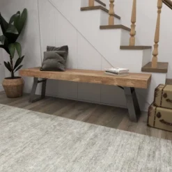 Natural Solid Wood Bench Light Brown - Olivia & May -Baxton Studio Shop GUEST 45724a49 99e8 4536 a8dc 166b9dd2bab5