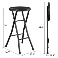 COSCO 24" Backless Vinyl Padded Folding Stools, 4-Pack, Black -Baxton Studio Shop GUEST 45b5598e fba8 403e b2c7 12366ef12d0b