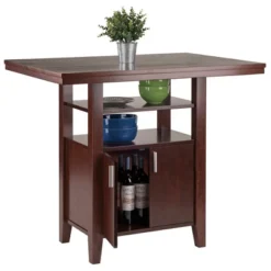 Albany High Table With Cabinet Walnut - Winsome -Baxton Studio Shop GUEST 45bfcc9e e192 4b28 be57 b216d1b5b458