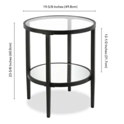 Metal Double Ring Glass And Side Table In Black - Henn&Hart 10 Metal Double Ring Glass And Side Table In Black - Henn&Hart -Baxton Studio Shop GUEST 45d34227 127e 4955 a647 edfd7d92929a