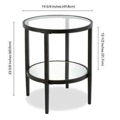 Metal Double Ring Glass And Side Table In Black - Henn&Hart 5 Metal Double Ring Glass And Side Table In Black - Henn&Hart - Image 5