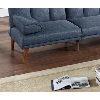 71'' Convertible Polyfiber Sofa Bed With Patterned Cushion And Solid Wood Legs 10 71'' Convertible Polyfiber Sofa Bed With Patterned Cushion And Solid Wood Legs - Image 10