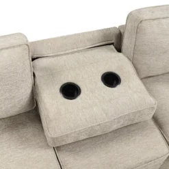 126"W Convertible Sectional Sofa Couch Set, Pull-out Sleeper Sofa Bed With Charging Devices And Cup Holders 4S -ModernLuxe -Baxton Studio Shop GUEST 462131c5 1909 4854 8306 ca4a33eea87e