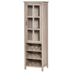 HOMCOM Tall Wine Cabinet, Bar Display Cupboard With 12-Bottle Wine Rack, Glass Door And 3 Storage Compartment For Living Room, Home Bar, Dining Room -Baxton Studio Shop GUEST 46900253 8471 4446 8704 d51a08a3054b