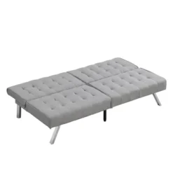 SKRAN Futon Sofa Bed With Wood Frame,stainless Leg For Small Space Living Room, Bedroom Office,grey -Baxton Studio Shop GUEST 46c5e507 8e44 4f88 946f db9c3234b297