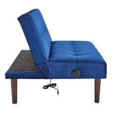 ModernLuxe Low Upholstered Sofa Bed Sleeper Sofa Recliner With Adjustable Backrest & Charging Port, Gray/Blue/Coffee/Pink -Baxton Studio Shop GUEST 4706e104 8266 4977 ba69 90da3f3e236a