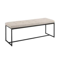 48" Upholstered Bench With Metal Base - Saracina Home 15 48" Upholstered Bench With Metal Base - Saracina Home -Baxton Studio Shop GUEST 4715651e 2daa 4dcc b022 0a83e715aab2