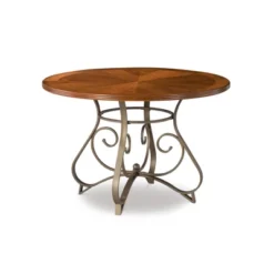 5pc Carter Swivel Dining Set Metal/Tan/Cherry - Powell Company