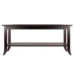 Winsome Genoa Coffee Table Glass Top Espresso: Rectangular Living Room Table With Fixed Shelf -Baxton Studio Shop GUEST 4748ee67 806d 48e1 81aa f78a51a607ac