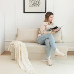 Foldable Sofa Bed With Memory Foam And Removable Cover, Convertible Floor Sleeper Chair For Guest Room, Lounge Couch With Backrest And Pillow-Koiai -Baxton Studio Shop GUEST 4762209e 0c1e 449a 845f 207a3a5ce9f6