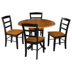 42" Albion Drop Leaf Dining Table With 4 Madrid Ladderback Chairs - International Concepts -Baxton Studio Shop GUEST 478da745 663d 4d60 9b14 54ae66a43a3b