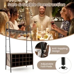 Costway Industrial Rack Freestanding Bottle Holder With Stemware Holder & Open Shelves 13 Costway Industrial Rack Freestanding Bottle Holder With Stemware Holder & Open Shelves -Baxton Studio Shop GUEST 47ce847f f76a 40cf 95df bbead8d27864