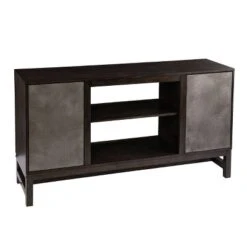 Tifchar Storage Media Cabinet Brown/Antique Silver - Aiden Lane -Baxton Studio Shop GUEST 47ea0856 56ef 4f4f 828e 7c5f261f095a