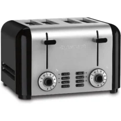 Cuisinart CPT-340P1 4 Slice Toast & Bagels Compact Toaster Stainless Steel/Black- Certified Refurbished