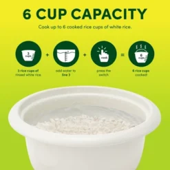 AROMA® 6-Cup Rice Cooker & Food Steamer With Bonded Granite® Nonstick Ceramic & Pop-Up Steam Tray - White Refurbished -Baxton Studio Shop GUEST 486be45f 5307 4d64 aea2 b192a07bcbed