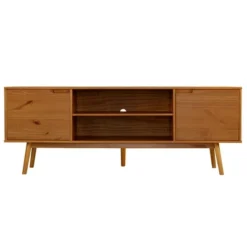 Solid Wood Mid-Century Modern TV Stand For TVs Up To 80" - Saracina Home -Baxton Studio Shop GUEST 48805313 cc17 4994 abcd 906cc16aab94