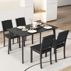 Costway Armless Wood Dining Chair Set Of 2 With Rubber Wood Legs Curved Backrest Kitchen White/Black -Baxton Studio Shop GUEST 48939d3a 8140 4a21 93e2 324b301a4e25