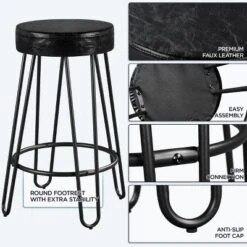 Yaheetech Set Of 2 Faux Leather Round Backless Counter Stools -Baxton Studio Shop GUEST 48ff7da0 8397 47c6 a5bb c3e8be946332