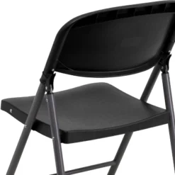 Emma And Oliver 6 Pack 330 Lb. Capacity Black Plastic Folding Chair - Charcoal Frame - Event Chair -Baxton Studio Shop GUEST 4905e2a6 eecc 4b7b 9baf 9fa86c8181ef