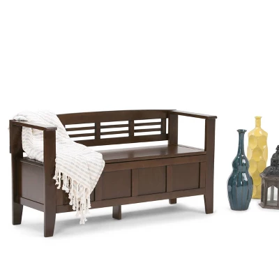 48" Chandler Solid Wood Entryway Storage Bench - Wyndenhall 1 48" Chandler Solid Wood Entryway Storage Bench - Wyndenhall