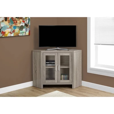 Glass Doors Corner TV Stand For TVs Up To 42" Dark Brown - EveryRoom 1 Glass Doors Corner TV Stand For TVs Up To 42" Dark Brown - EveryRoom