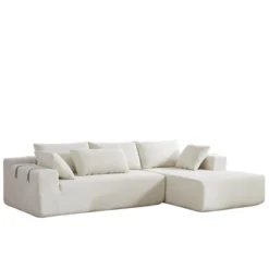 TiramisuBest 108" L Shaped Sectional Sofa Chenille Upholstered Modular 4 Seat Convertible Couch Set Seating 6 Pillows Living Room Left /Right Side -Baxton Studio Shop GUEST 49650010 4d7e 44e5 ad4b 8dbe8089f076