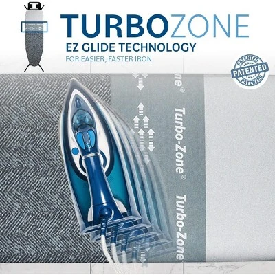 Bartnelli 43"x13" Cotton Ironing Board Cover, 2 Looped Straps, Denim Gray 2 Bartnelli 43"x13" Cotton Ironing Board Cover, 2 Looped Straps, Denim Gray - Image 2