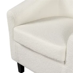 Yaheetech Contemporary Boucle Barrel Chair And Ottoman For Bedroom Living Room Ivory -Baxton Studio Shop GUEST 4981ee47 cf88 4774 86e8 cfd01e36cc1c
