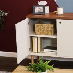 Sunnydaze Decor Sunnydaze Indoor Mid-Century Modern 2-Door Accent Buffet Cabinet With Shelves -Baxton Studio Shop GUEST 49893103 c15b 405e 9668 99bb5aeca74d