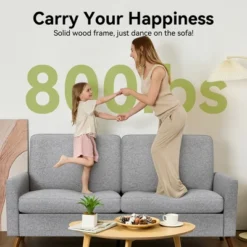 Dyonery 68" Loveseat Sofa, Comfy Couches For Living Room, Mid Century Modern Love Seat Sofa, Tool-Free Setup Small Couches For Bedroom Office -Baxton Studio Shop GUEST 49a18f6b 7fd4 4e83 83af 1fea5c93fd34